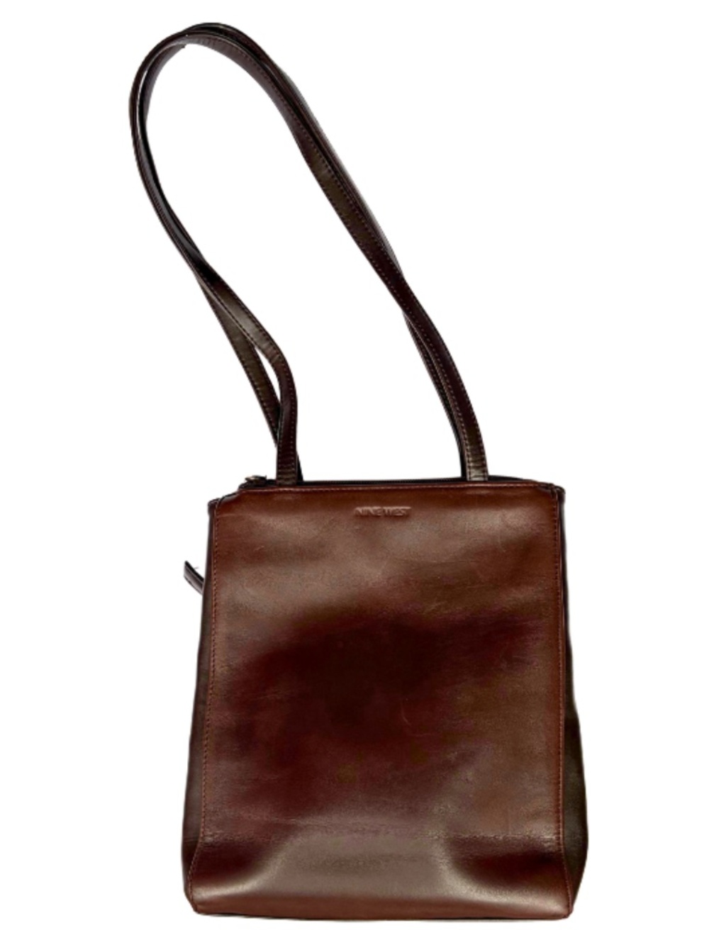 Vintage Y2K Nine West Genuine Leather Espresso Brown Shoulder Bag Purse